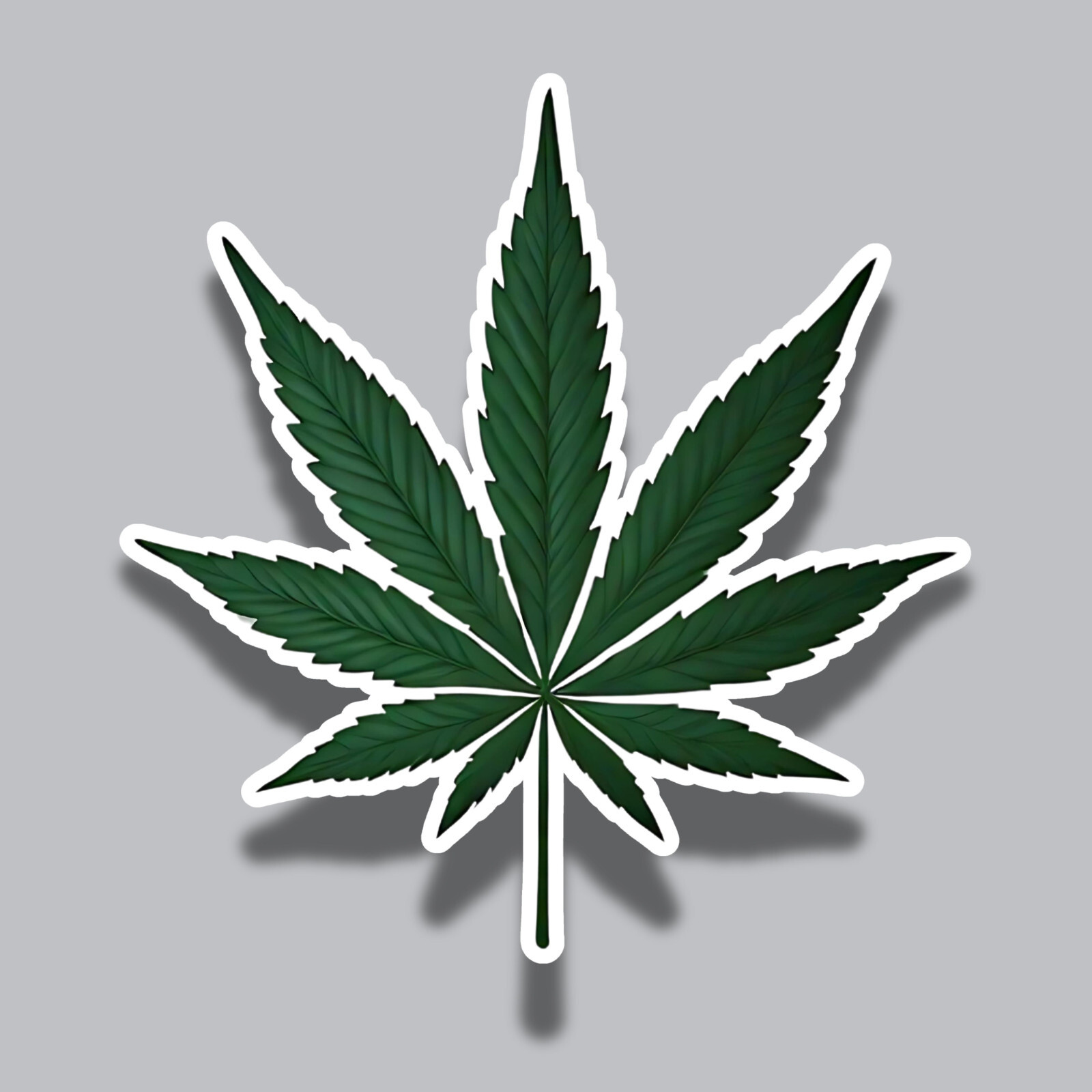 Cannabis Leaf Weed Simple Green Hemp Relaxation 3" Vinyl Sticker gallery