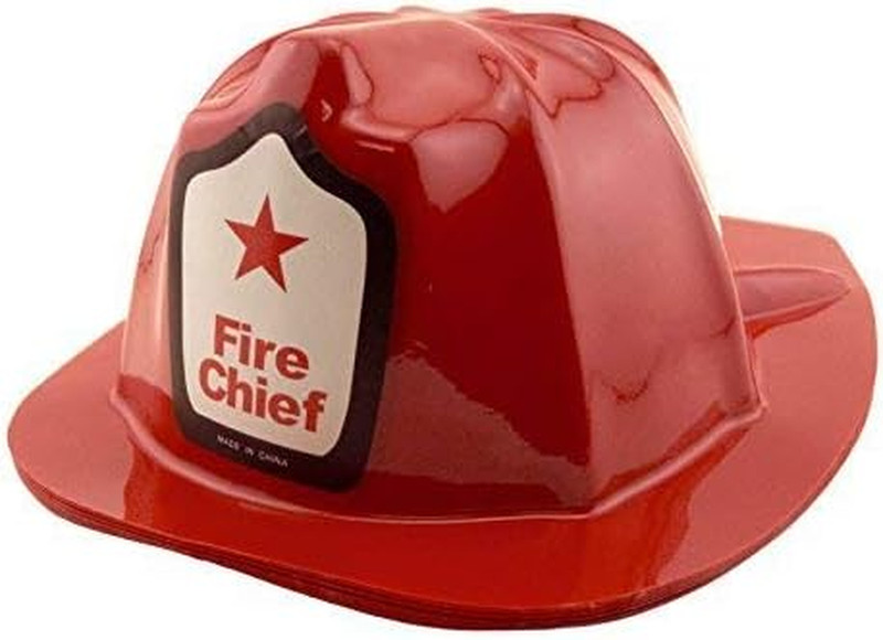 24 Pack Fire Chief Plastic Hat Red Child Size Firefighter Birthday Party Favors gallery