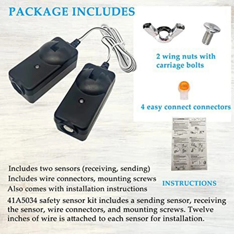 Easy-to-install Safety Sensor Kit 41A5034 For Craftsman/Chamberlain Garage Door gallery