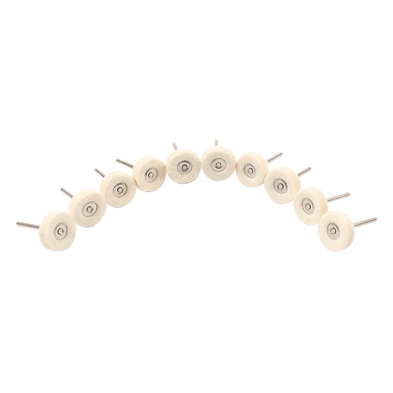 10pcs Wool Felt Polishing Buffing Wheel Polisher Disc Pad Rotary Tool 3mm Shank gallery