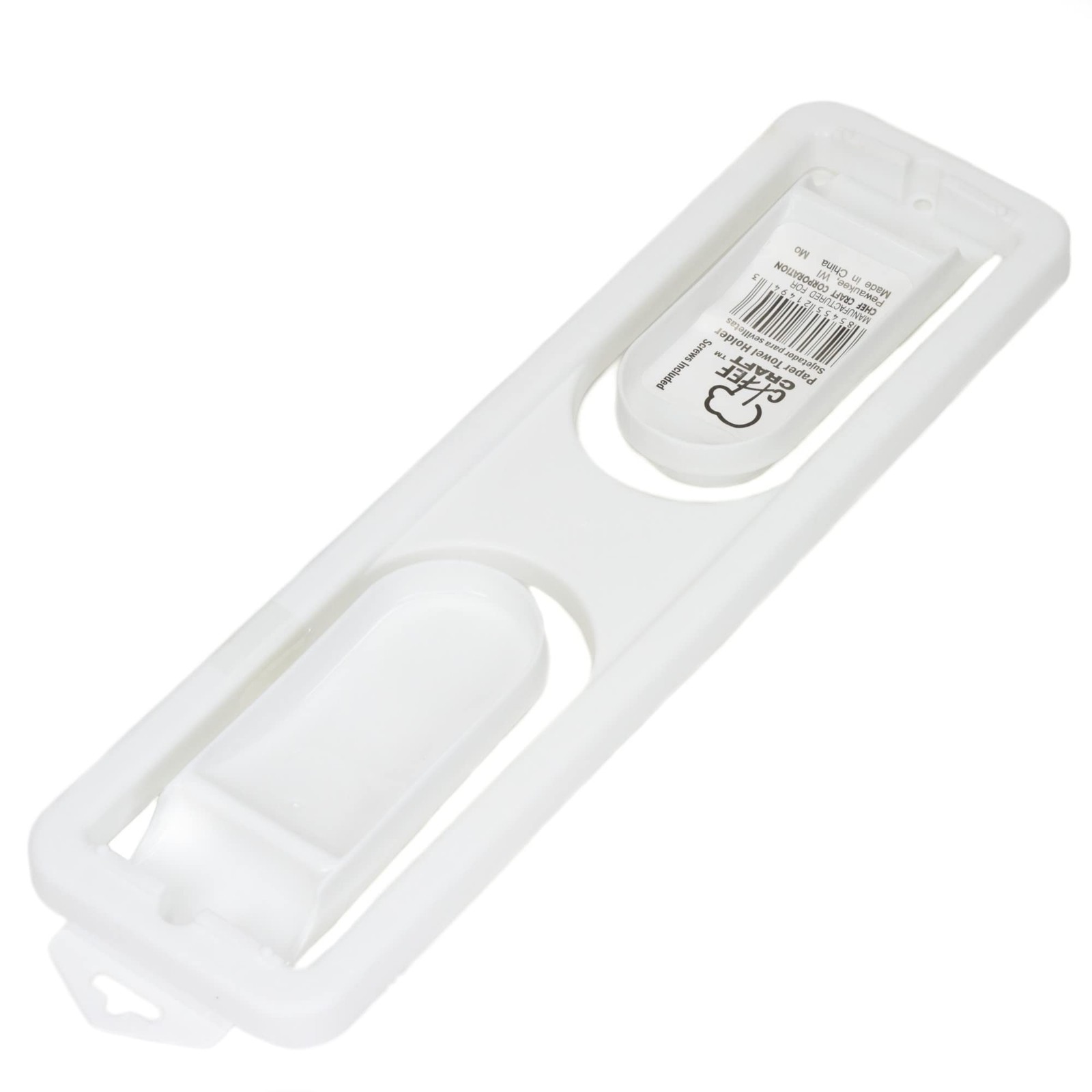Chef Craft Select Plastic Paper Towel Holder, 12.5 inches in Length, White gallery