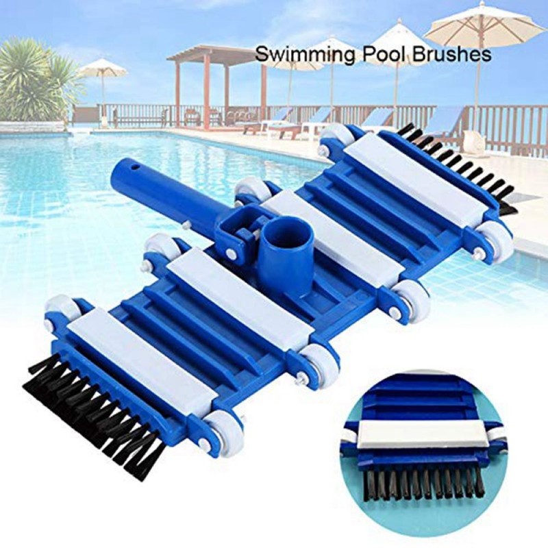 Flexible Pool Vacuum Head Rectangle Shape 14 Inch Heavy Duty with Wheel Brush gallery