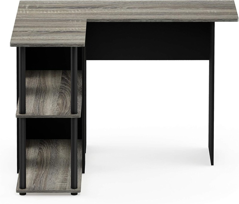 Contemporary L-Shape Computer Desk with Two Shelves for Efficient Organization gallery