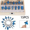 15pcs Router Bits Set Carbide Tipped,1/4'' Shank with Wooden Carry Case gallery