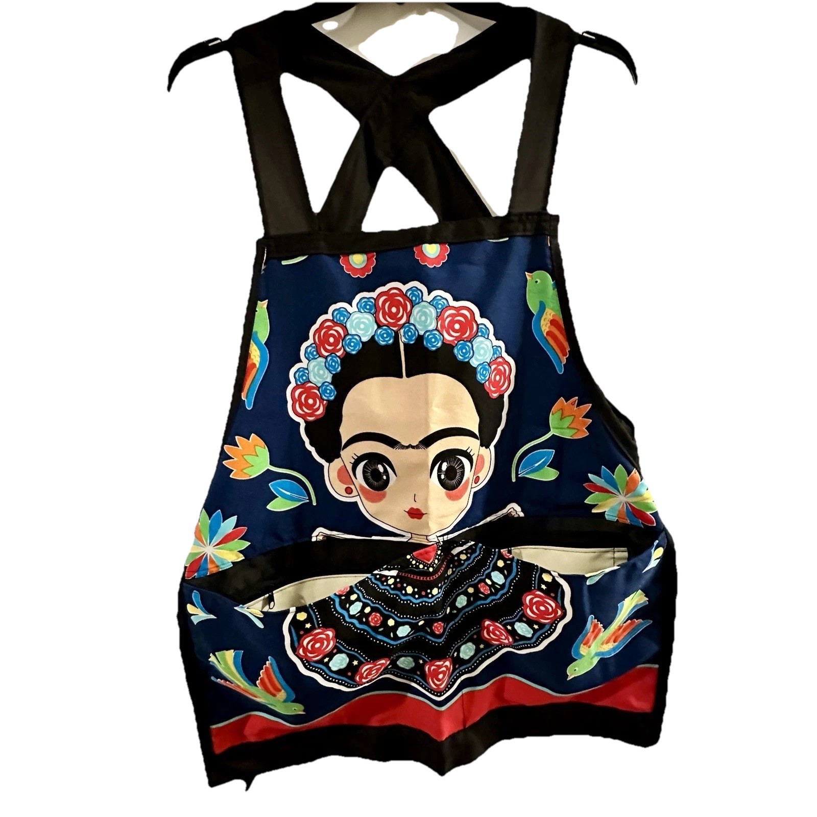 New Frida Kahlo Apron One Size Crossback with Zip Pockets In Front And Inside gallery