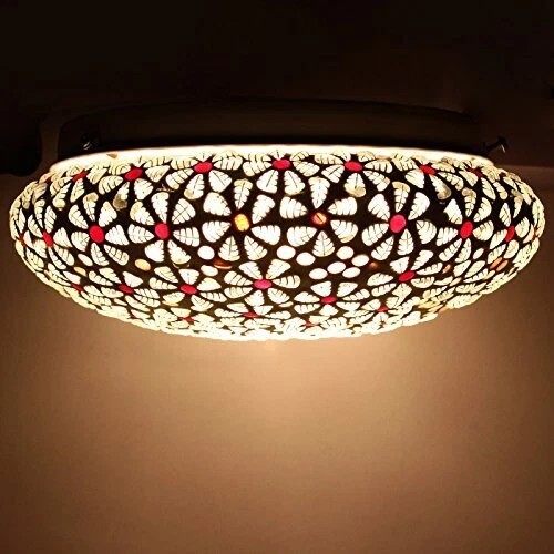 Turkish Mosaic Ceiling Lamp Handcrafted Stained Glass Light Style Design gallery