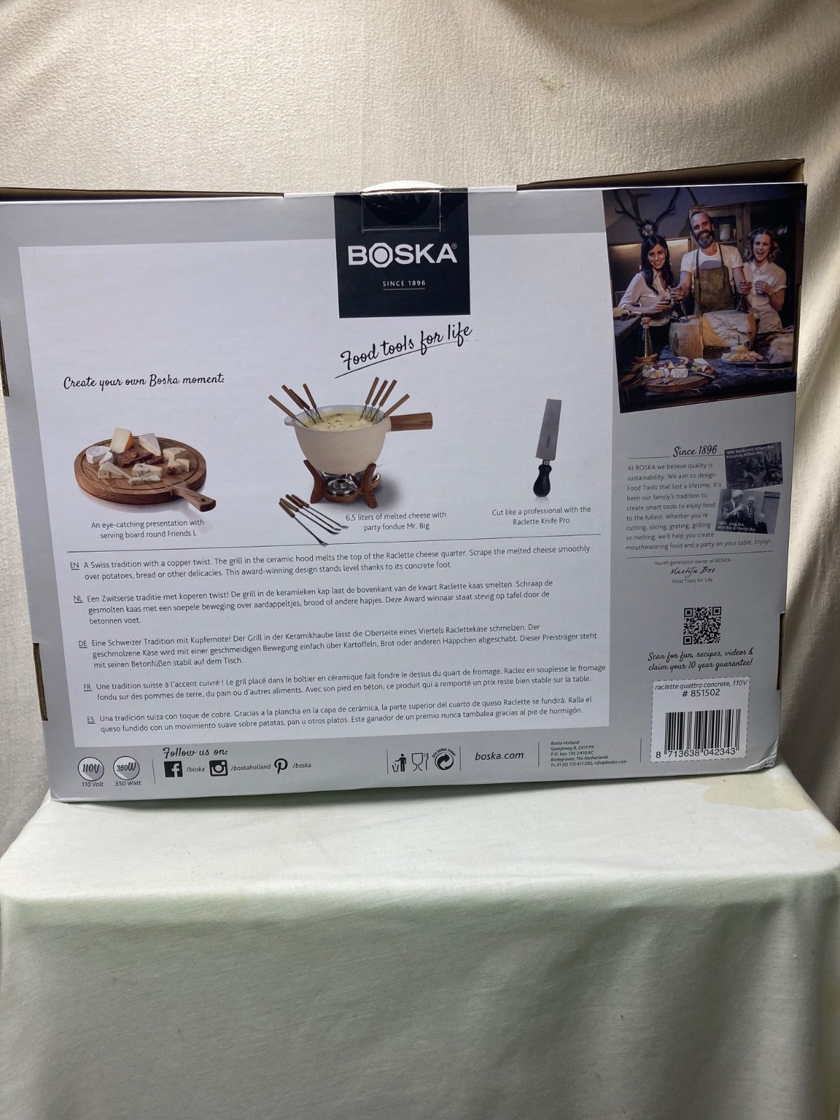 Boska Raclette Quattro Concrete Quarter Wheel Cheese Melter 851502 NEW NIB gallery