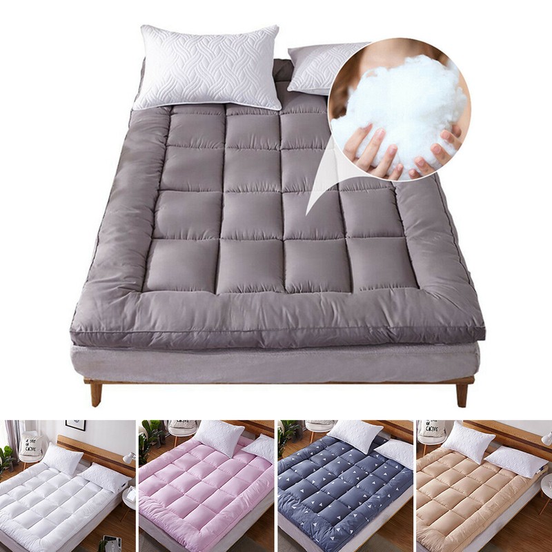 72D Quilted Mattress Topper Pad Fitted Cover Protector Twin Full Queen King Size gallery