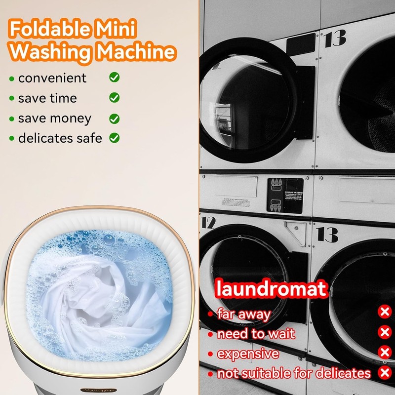 Portable Washing Machine, Folding 20L Mini Washer and Spin-Dryer, 3 Cleaning ... gallery