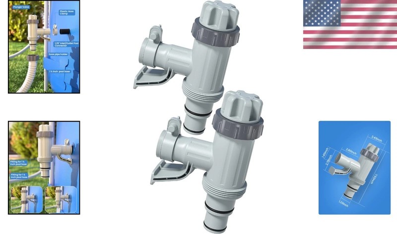 Durable 1.25" Pool Hose Adapter Set with Plunger Valves for Easy Installation gallery
