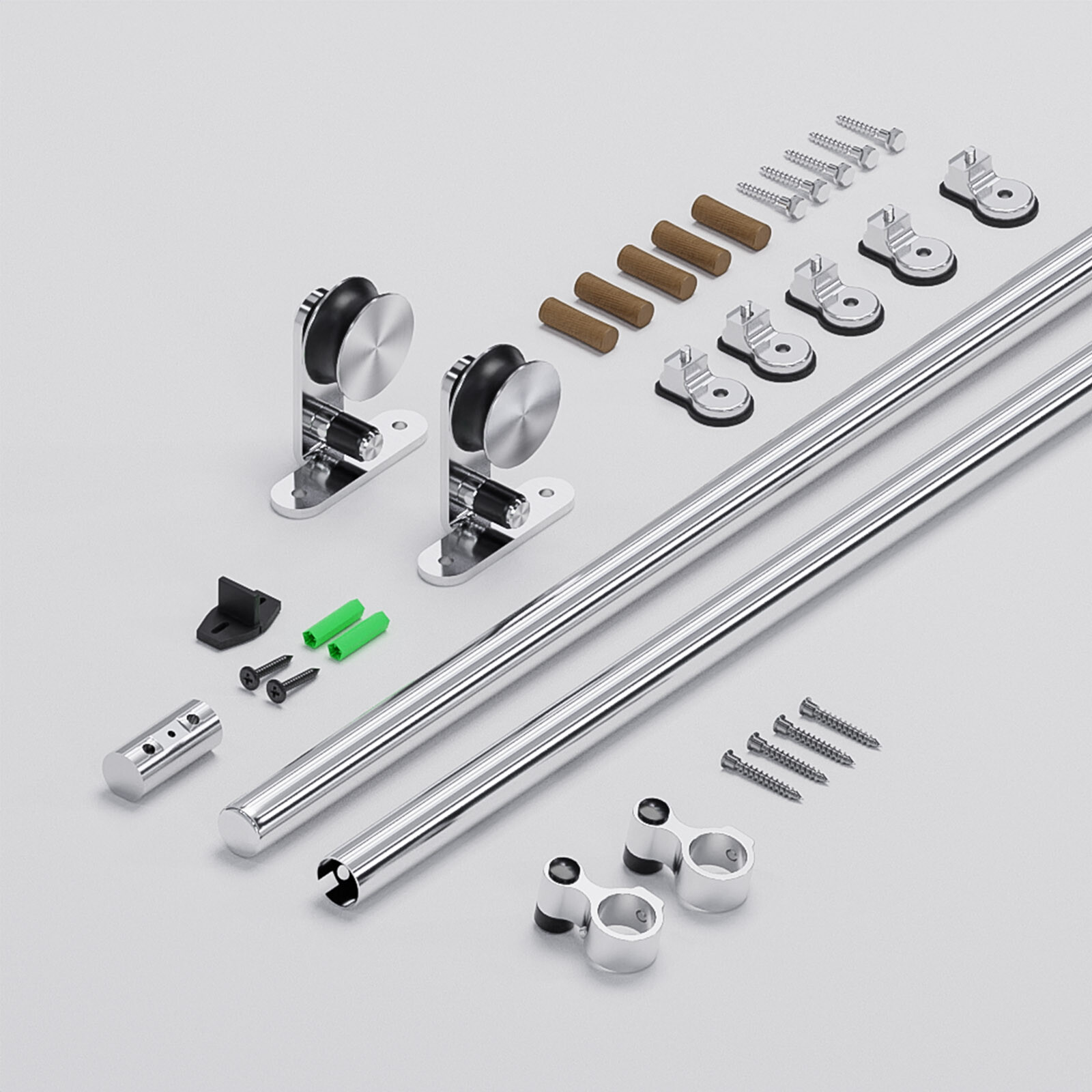 4FT-20FT Stainless Steel Sliding Barn Door Hardware Closet Track Kit Wooden Door gallery
