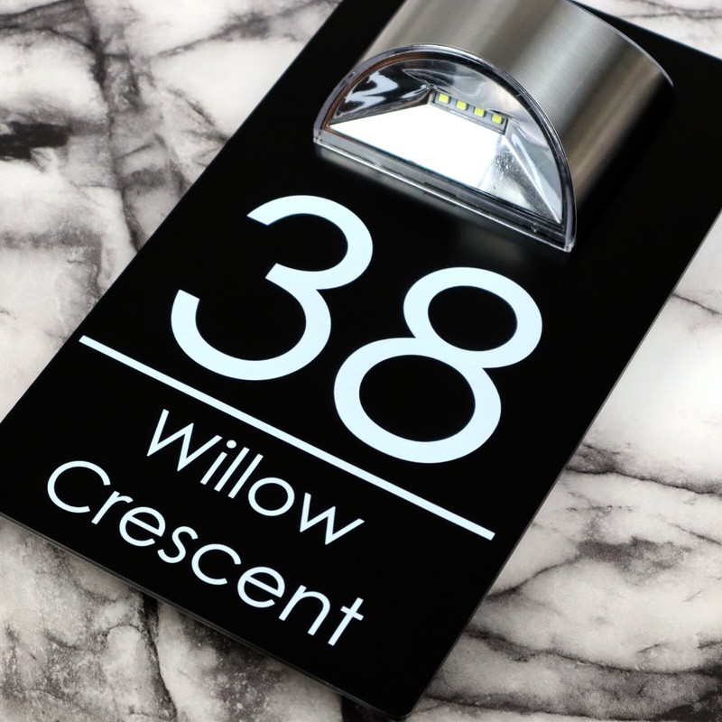 House Number Plaques Personalised House Signs LED Solar Light Door Signs gallery