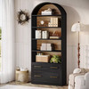 Eulas 77 In.Tall Black Engineered Wood 5-Shelf Standard Bookcase with File Cabin gallery