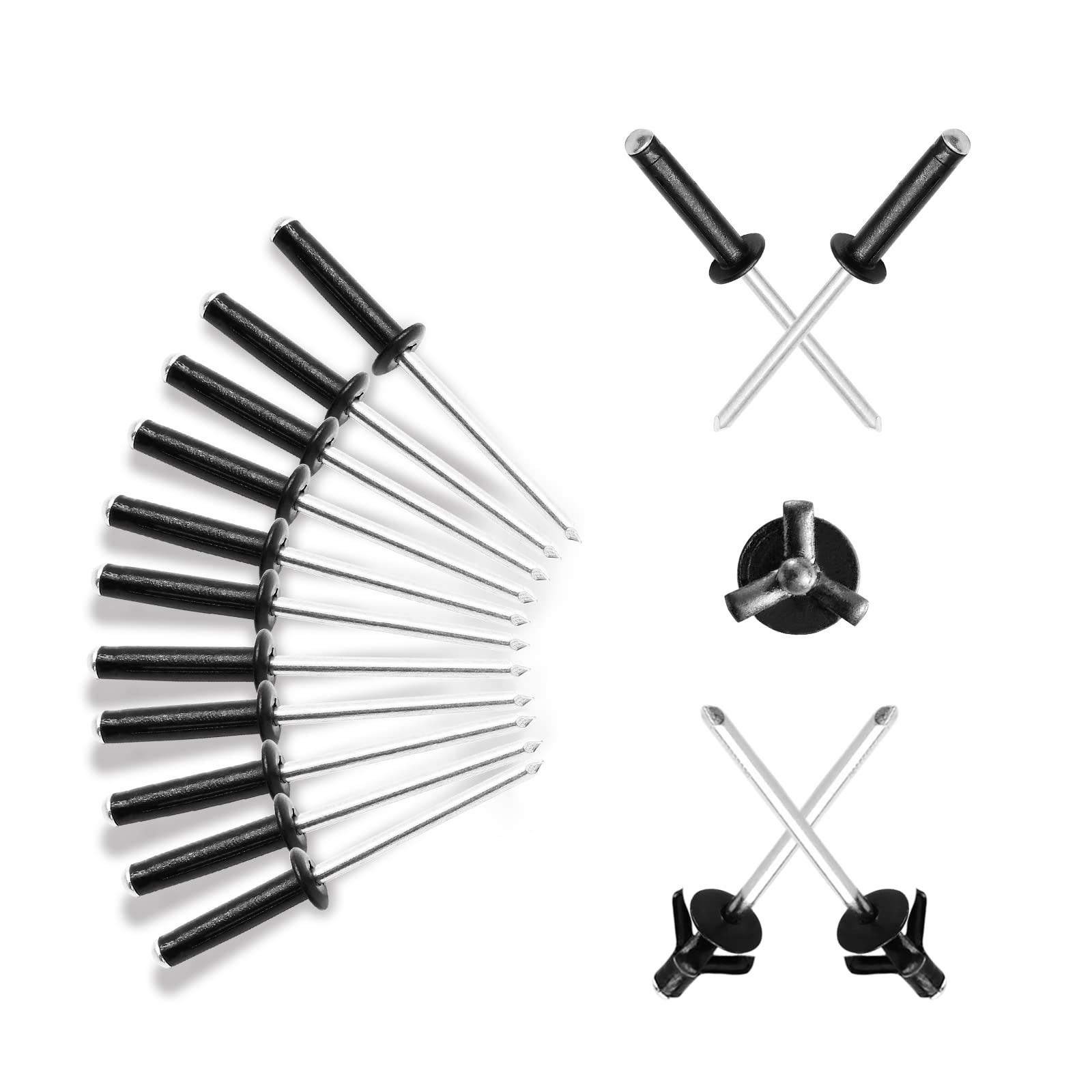 5/32" x 3/4" Tri Grip Rivets Assortment - x 3/4", Black gallery