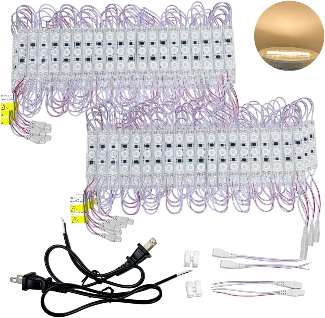 Super Bright 200PCS 110V AC LED Module Light 1.5W 3000K/6500K Storefront Lights gallery