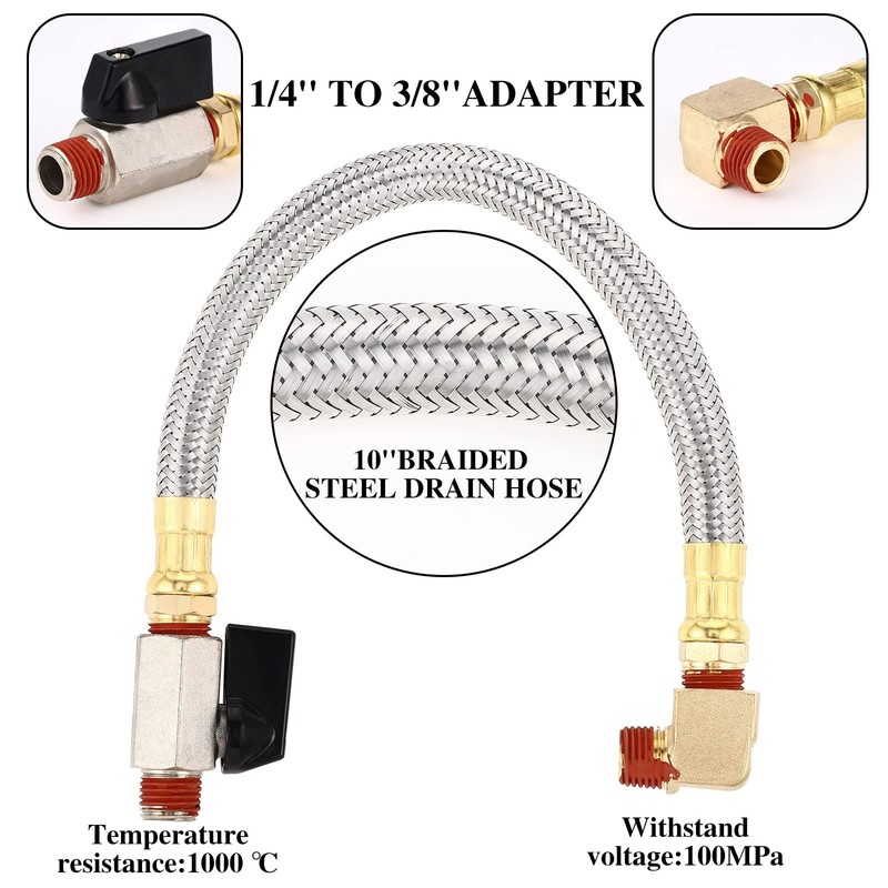 2 Sets Electronic Drain Valve Kit Automatic, 110V Timed Tank Drain Water Valve gallery