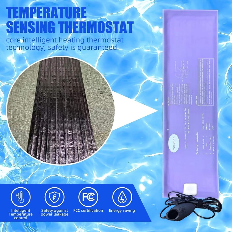 Smart Waterbed Heater with LED Digital Controller, 250W Waterbed Heating Pad for gallery