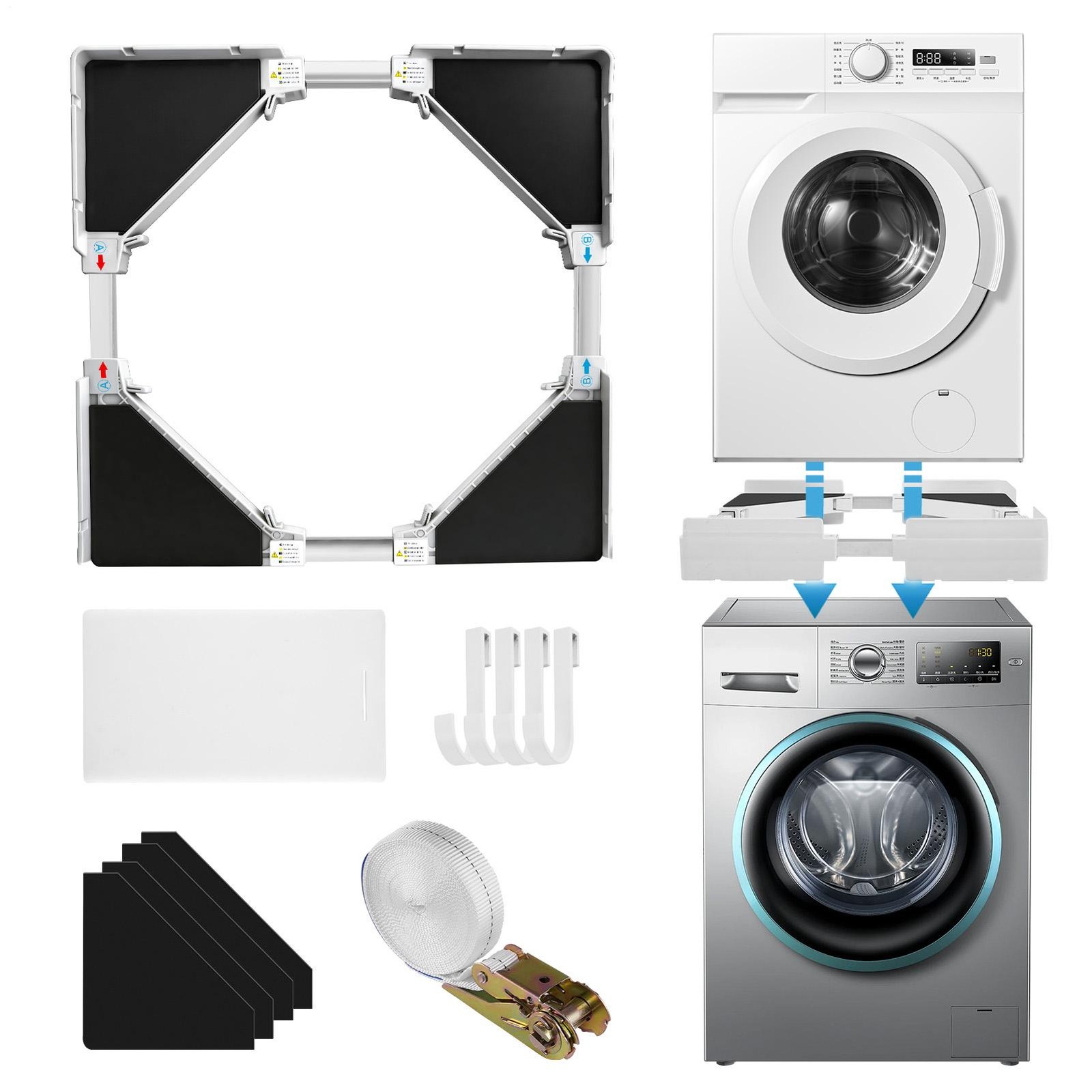 Universal Washer Dryer Stacking Kit with Sliding Shelf, Adjustable 21"– 27" gallery