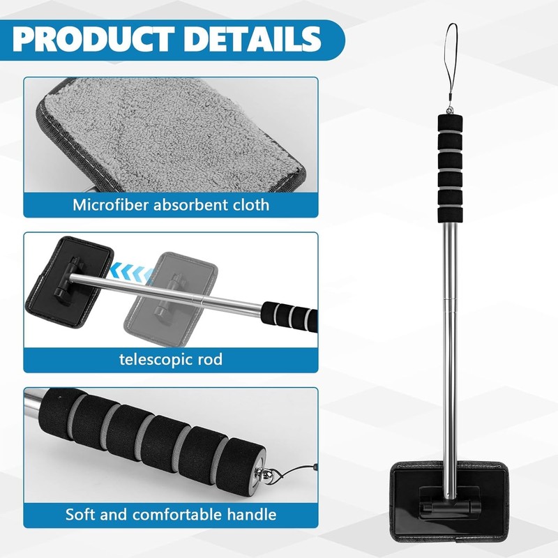 Extendable Windshield Cleaning Tool Kit Car Window Glass Wiper Cleaner Brush Pad gallery