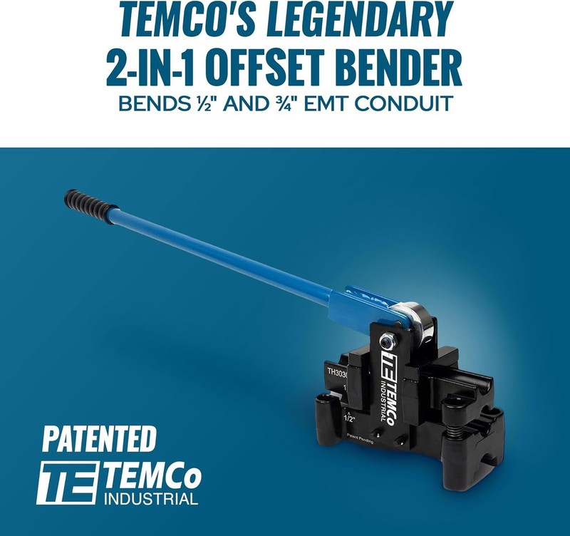 TEMCo TH3030 Dual Size Conduit Offset Bender 2 in 1 - both ½“& ¾” EMT gallery