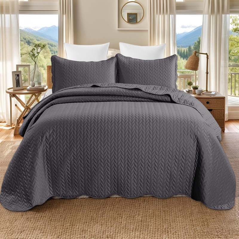 Ultra Soft Bedspread Light Weight Quilt Coverlet Bed Throw Bedding Set All Sizes gallery