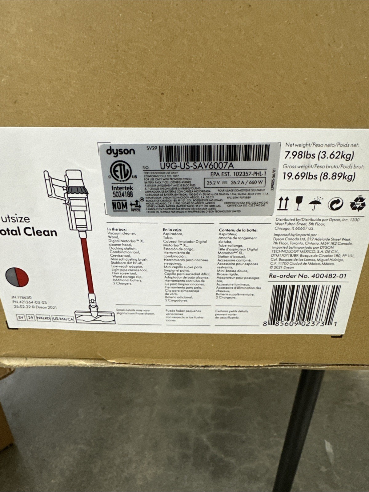 Dyson Outsize Total Clean Cordless Stick Vacuum Cleaner - Nickel/Red gallery