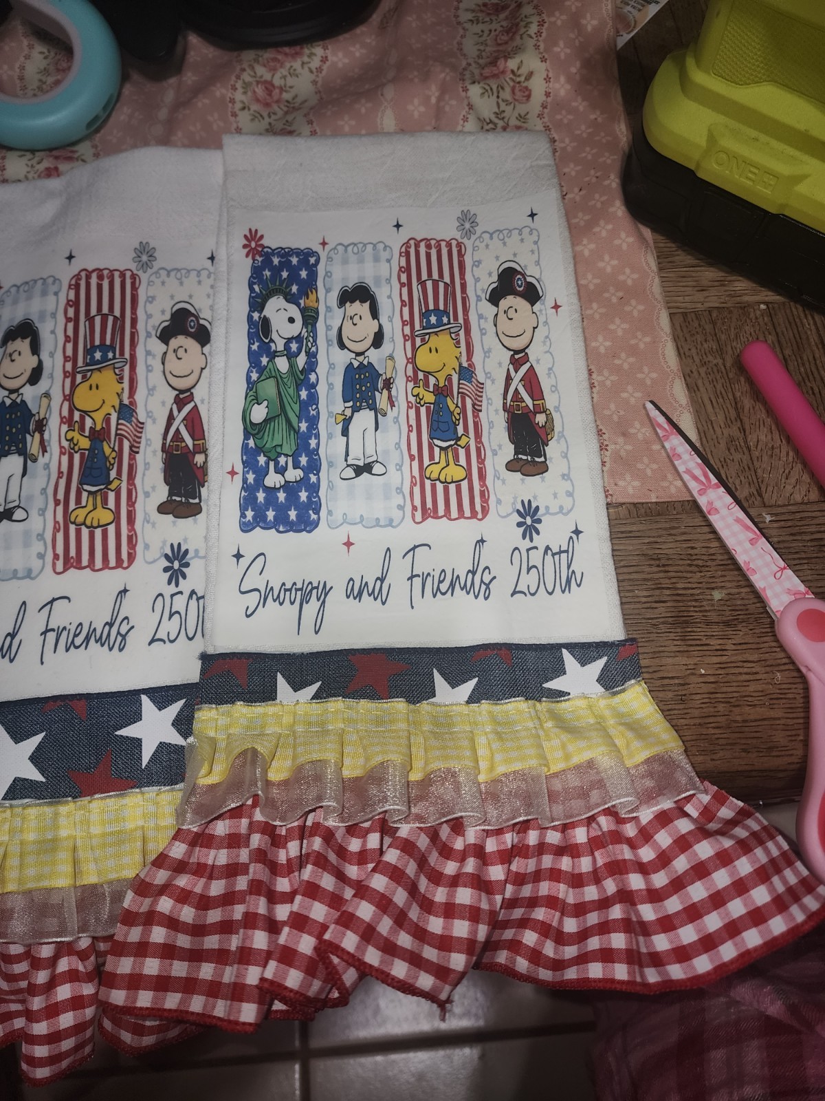 Patriotic Peanuts Kitchen Towels • Snoopy & Friends 250th • Americana Decor gallery