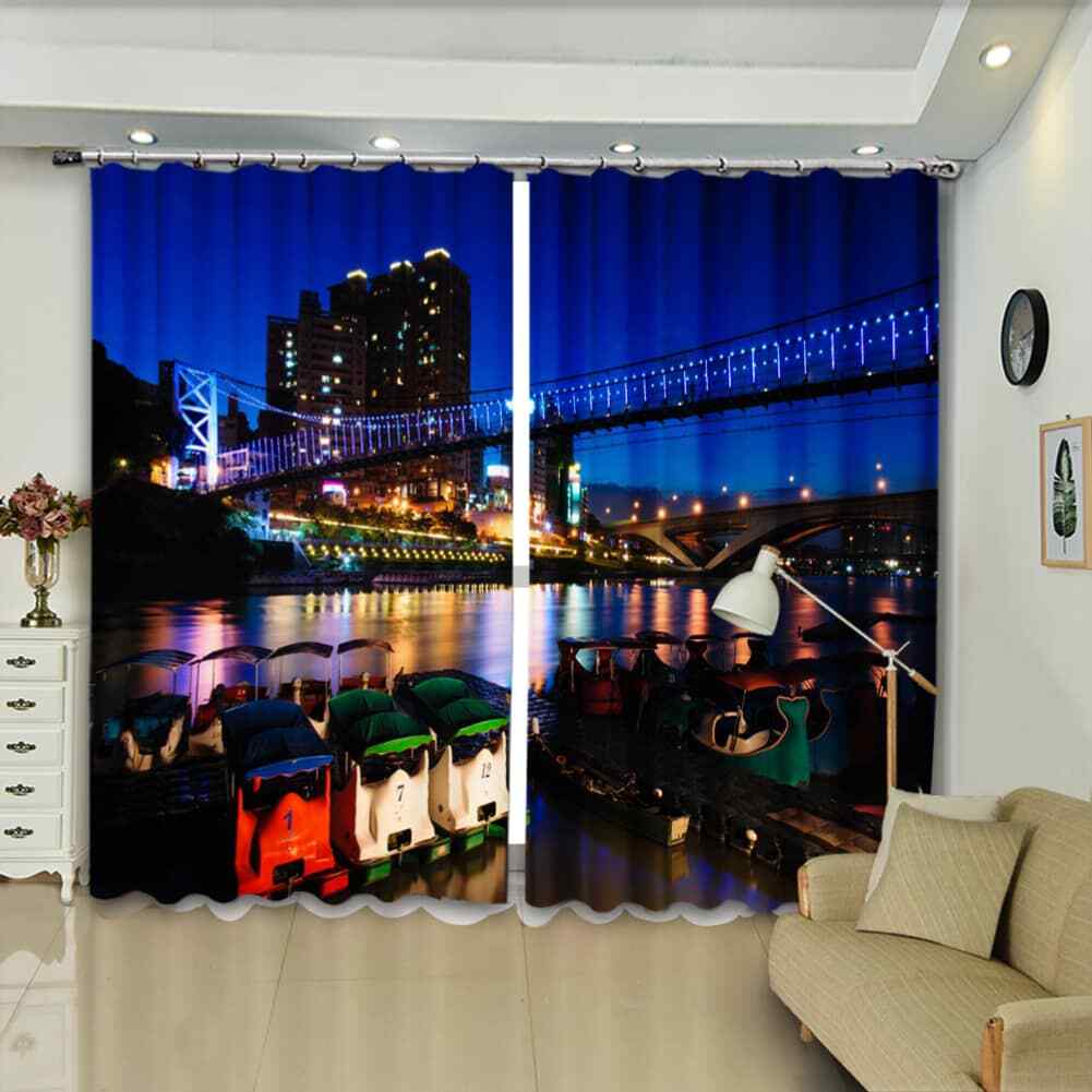 Popular mass transportation culture Printing 3D Blockout Curtains Fabric Window gallery