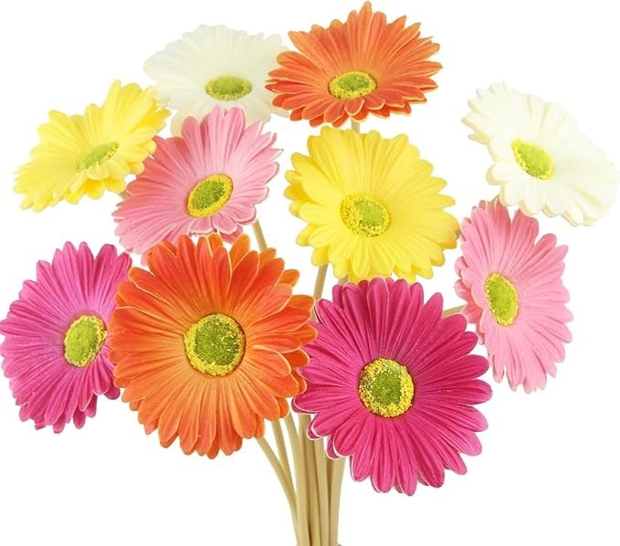 10 Pcs Artificial Gerbera Daisies Flowers Artificial Daisy 10 Pcs-multicolor gallery