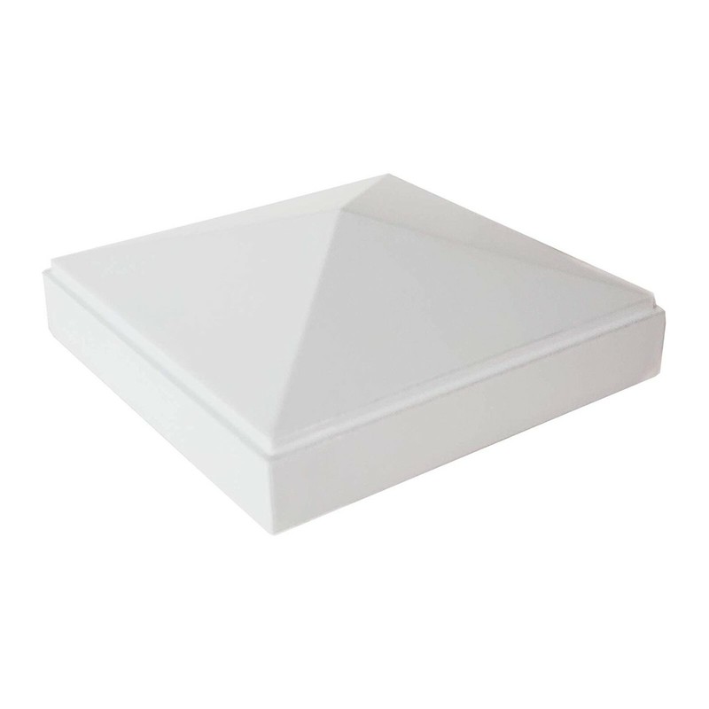4" x 4" Aluminium Pyramid Post Cap for Metal Posts - Pressure Fit - White gallery