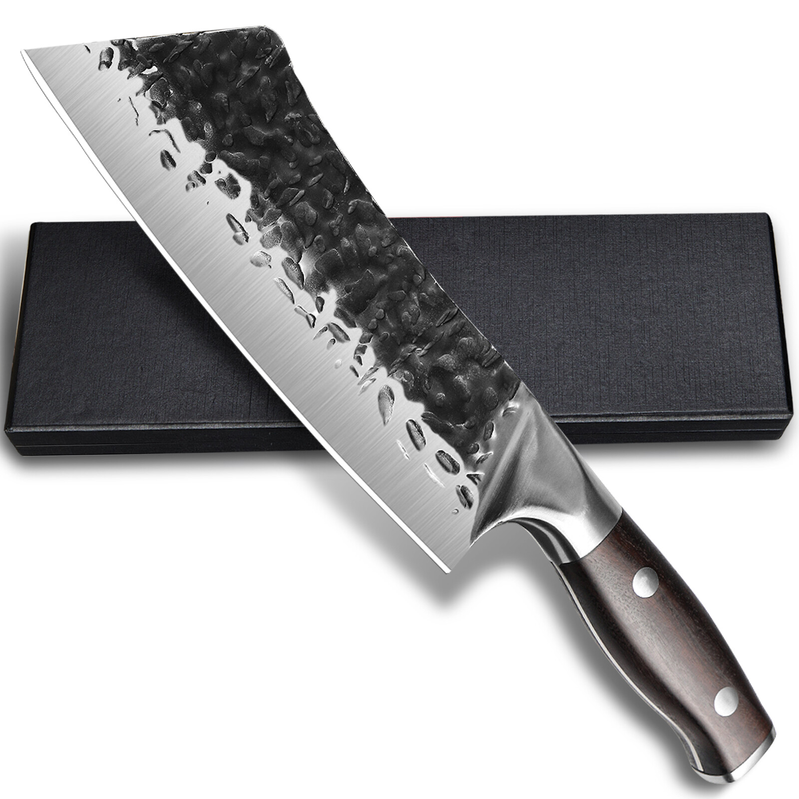 Cleaver Knife Hand Forged Kitchen Knife Hammered High Carbon Steel Chef's Knife gallery
