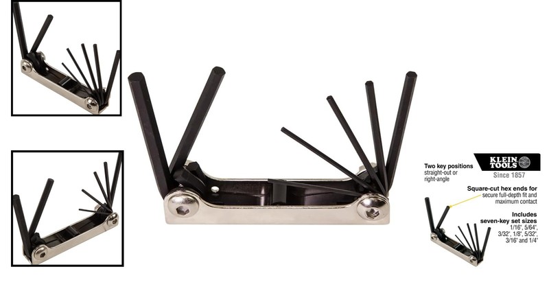 Klein 70582 Folding Hex Key Set: 7 Metric Sizes for Ultimate Convenience gallery
