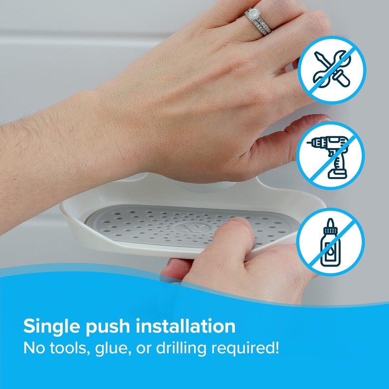SlipX Solutions Strong Hold Soap Saver, Suction Cup Soap Holder, Must Have gallery