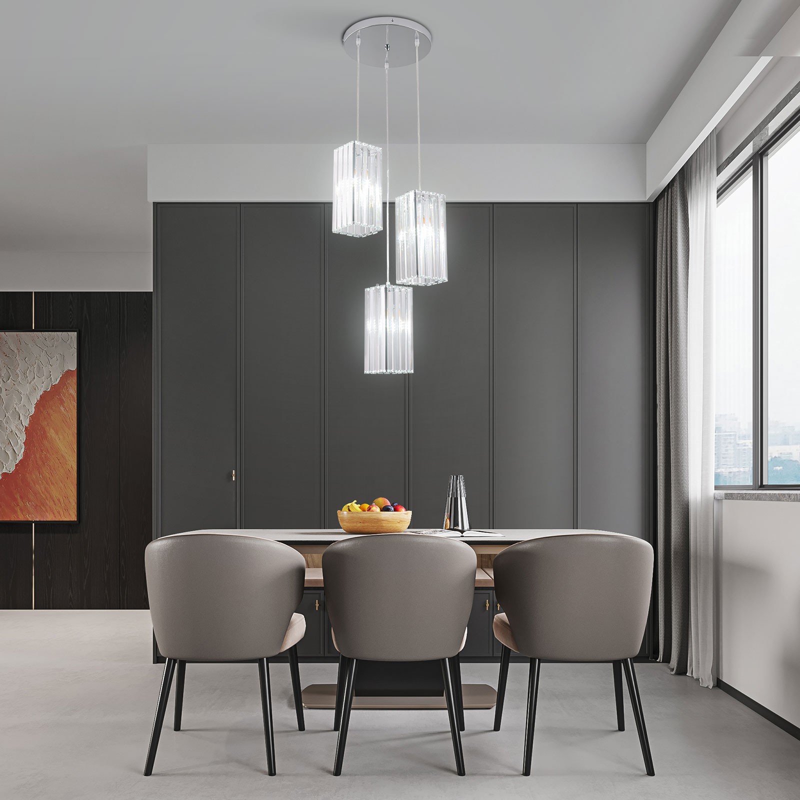 110V Ceiling Fixture 3-Light Chandelier Dining Room Ceiling Lamp Pendant Light gallery