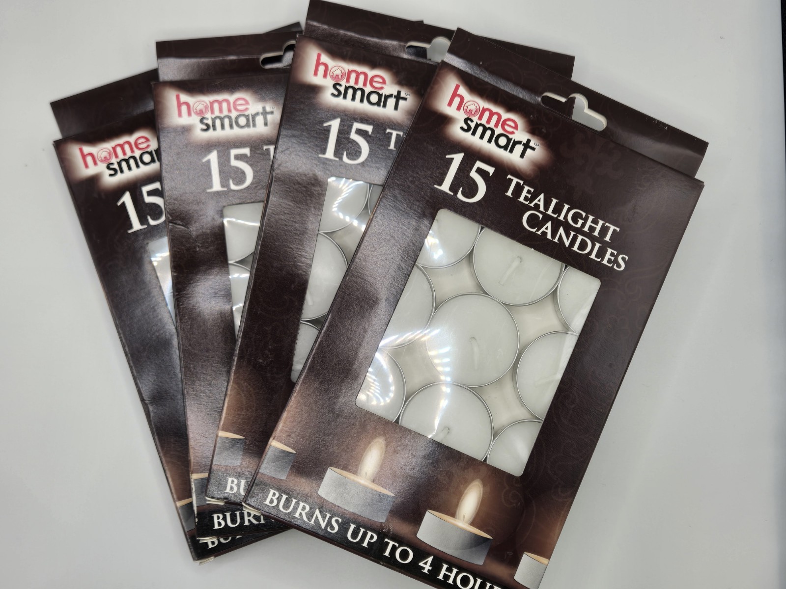 60 Count Tealight Candles - Unsented - Burns Up To 4 Hours-4/15 packs-Home Smart gallery