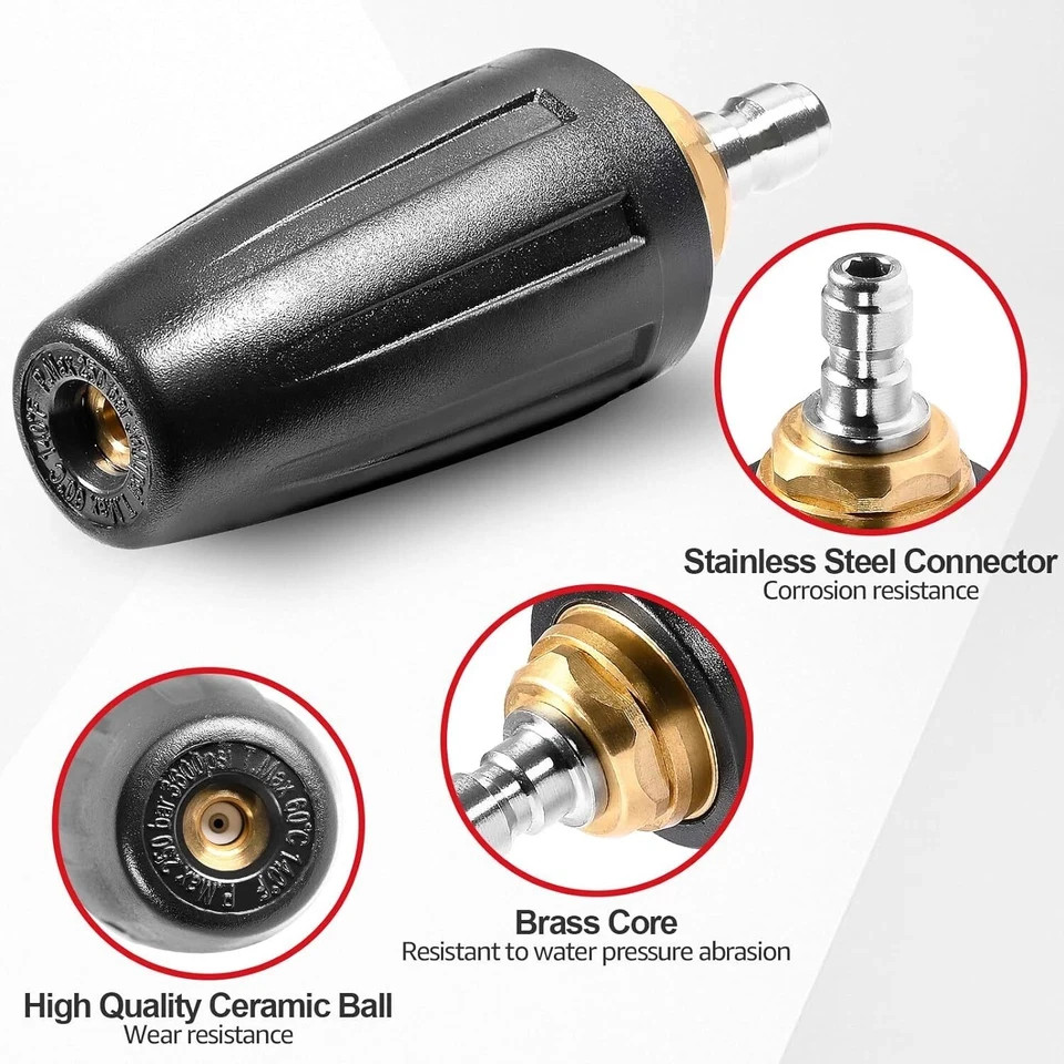 4000PSI Pressure Washer Rotating Turbo Nozzle 4.0GPM 1/4" Quick Connect Spray gallery