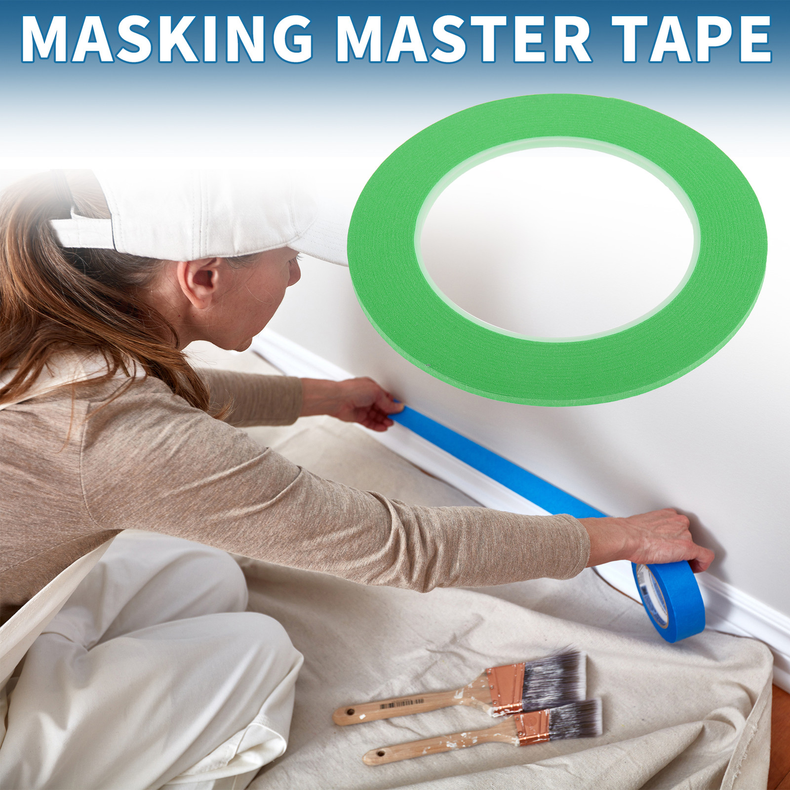 Painters Tape Easy Removal 0.1 Inches x 52.5 Yards Masking Master Tape Green gallery