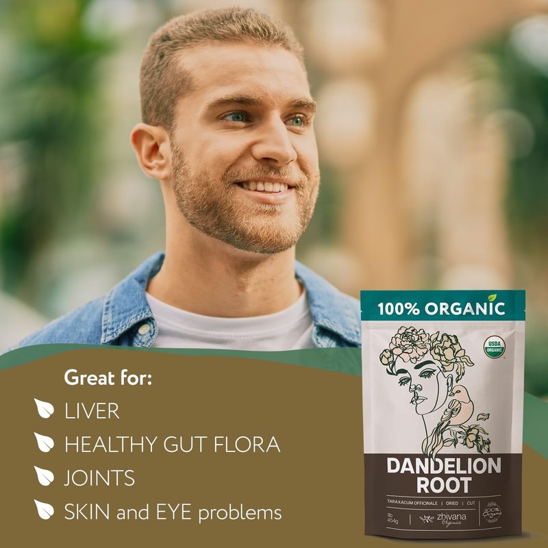 Organic Dandelion Root Tea - 16 Oz Loose Leaf for Liver Cleanse & Digestion gallery