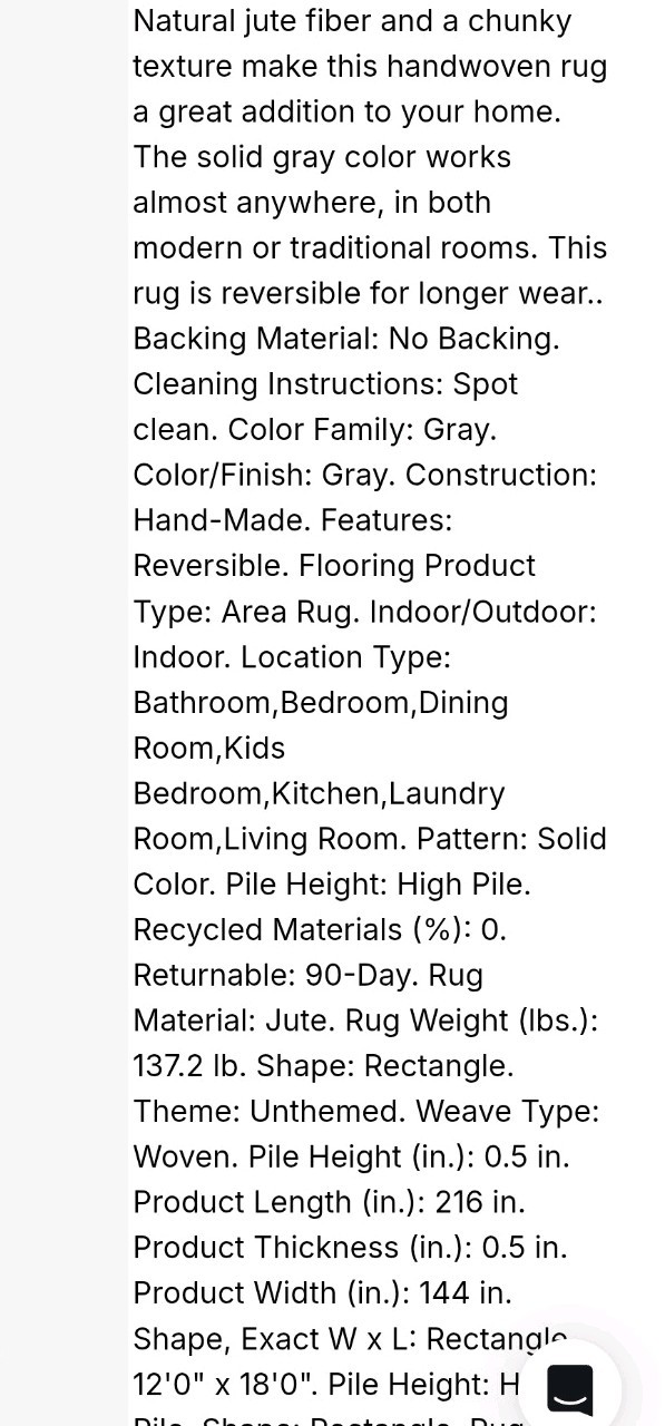 12 X 18 Jute Rug Grey gallery