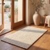 Handmade Wool Blend Accent Rug 2'3" x 4' - Textured Ivory Design for Hallway, Be gallery