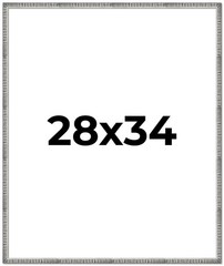 28×34 Frame Silver Grey Distressed Solid Wood Picture Frame | 0.75 Inch Moulding