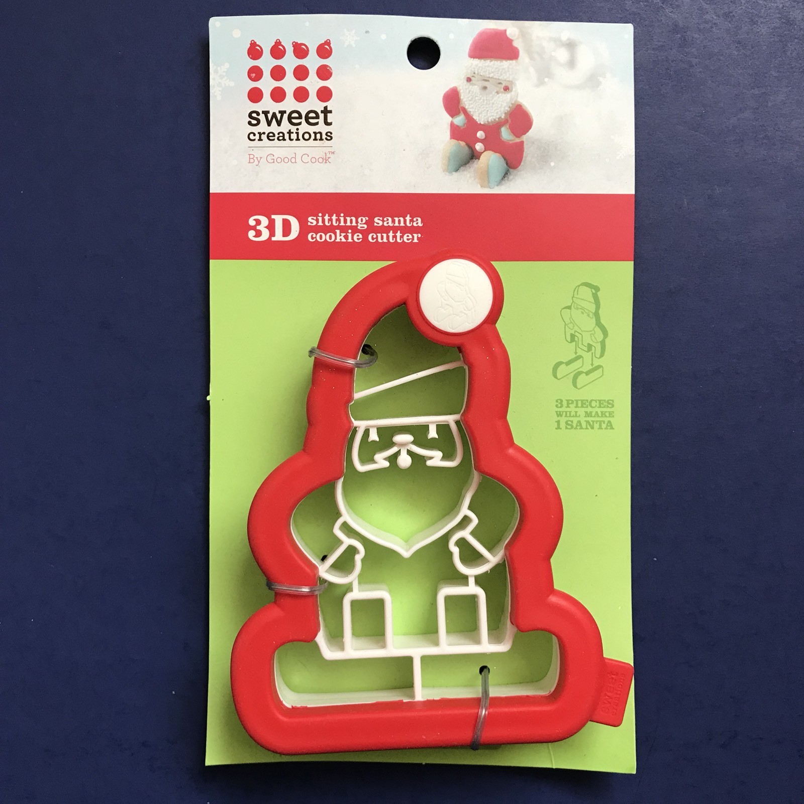 Good Cook Sweet Creations 3D Sitting Santa Claus Christmas Cookie Cutter 4x5" gallery