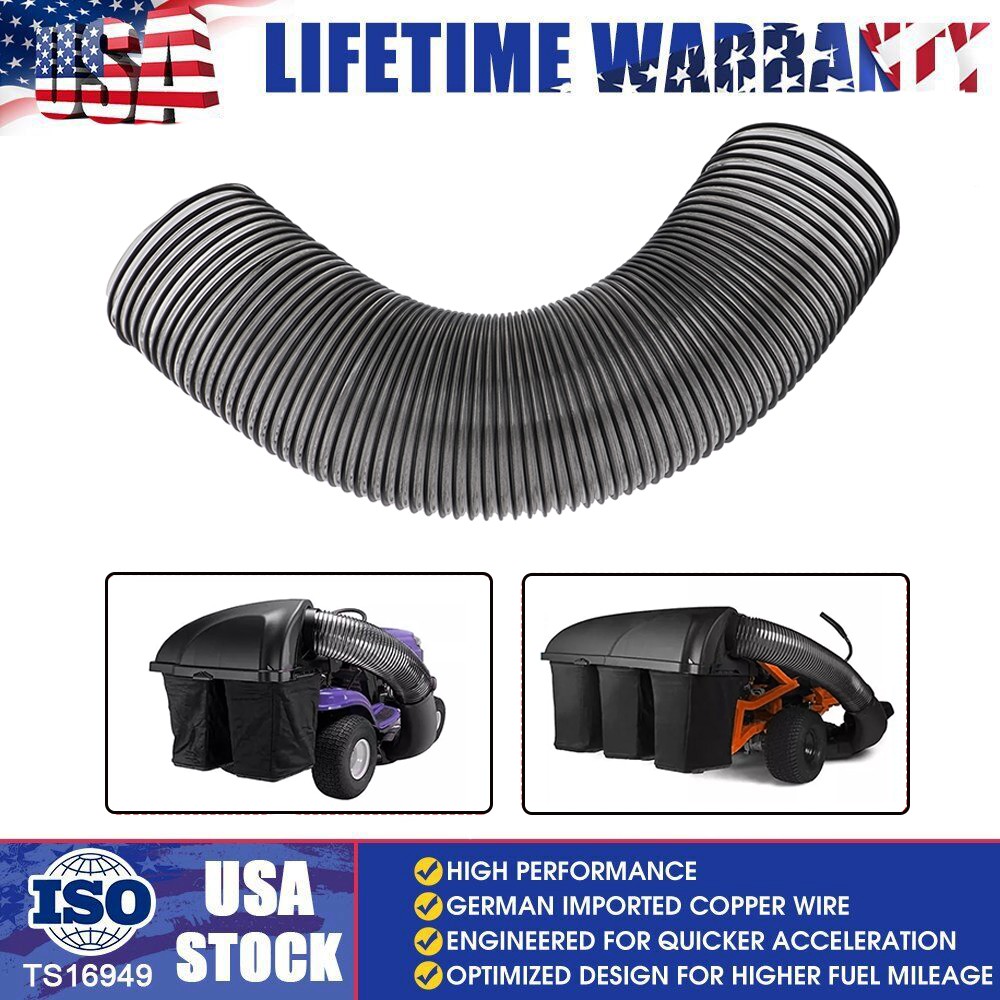 8"Width Lawn Leaf Vac Vacuum Grass Catcher Bagger Flexible 42" 46"Hose Universal