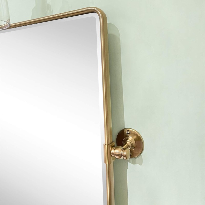 Framed Pivot Bathroom Mirror with Beveled Edge and Adjustable Viewing Angle gallery