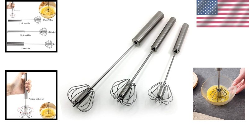 Versatile 3PCS Semi-Automatic Whisk Set - Perfect for All Your Mixing Needs gallery