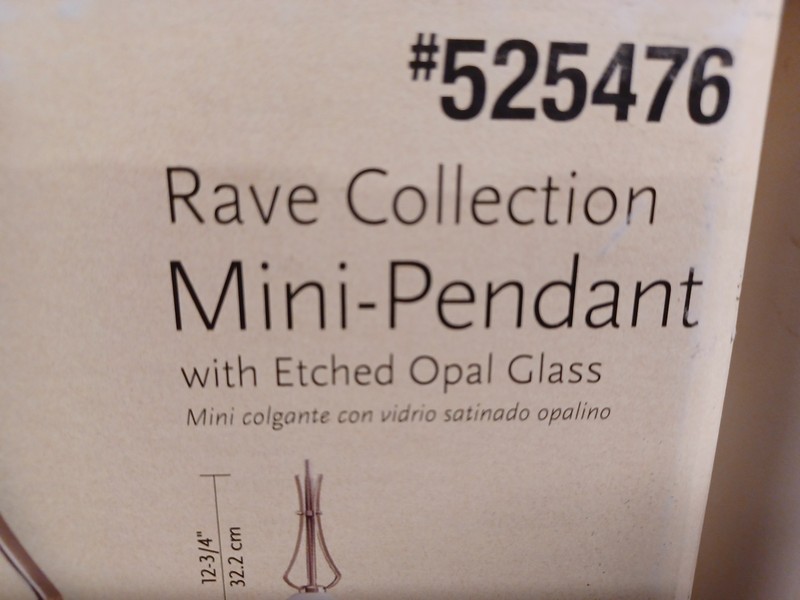 Progress Lighting RAVE Collection NICKEL Mini-Pendant Etched OPAL Glass #525476 gallery