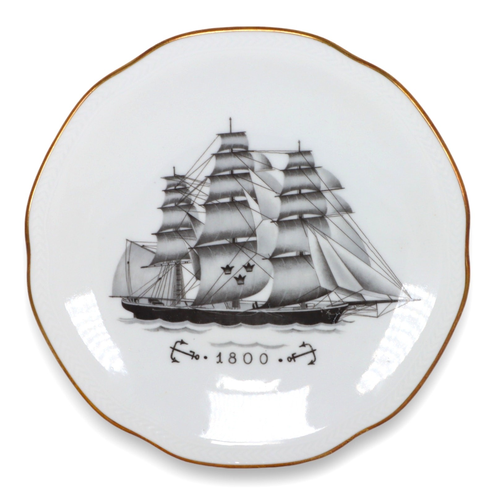 FL & Co Rorstrand Sverige Nautical Ship 8" Plate Kingholmsservisen Sweden 1970's gallery