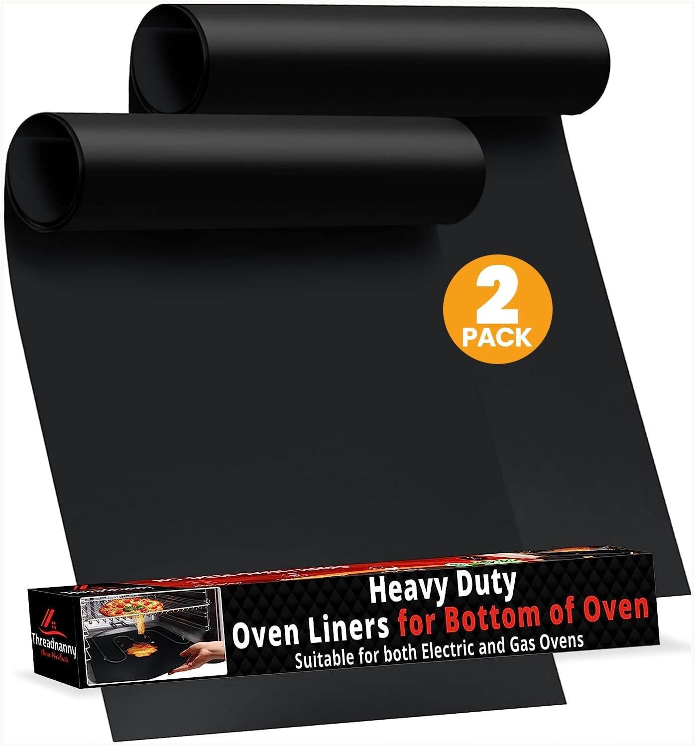 2 Pack Non-Stick Oven Liners Reusable Dishwasher Safe Size 17x25 gallery
