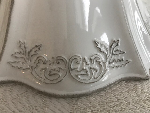 The White Barn Candle Co. - WHITE CANDLE SHADE WITH RAISED DESIGN- SEE DIMENSION gallery