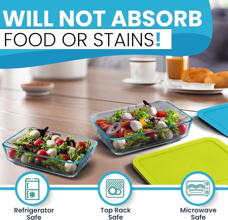 Replacement Rectangular Lids for Pyrex Glass Food Storage Containers 3 6 11 CUP gallery